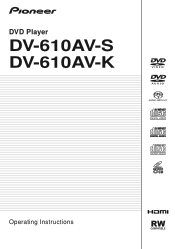 Pioneer DV 610AV-K Operating Instructions