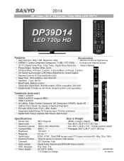 Sanyo DP39D14 Manual