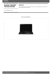 Toshiba Satellite C665 PSC55A-00T005 Detailed Specs for Satellite C665 PSC55A-00T005 AU/NZ; English
