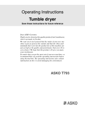 Asko T793 User manual Use & Care Guide Asko T793 EN