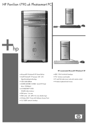 HP Pavilion t700 HP Pavilion Desktop PC - t790.uk Product Specifications