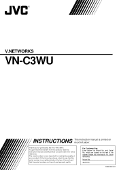 JVC VN-C3WU Instruction manual on the VN-C3WU Vnetworks camera (938,203 bytes, PDF)