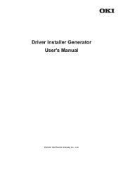 Oki C831TS Driver Installer Generator Users Manual