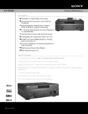 Sony STR-DE898 Marketing Specifications