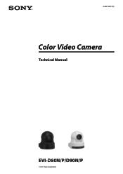 Vaddio Sony EVI-D90 SD PTZ Camera - White EVI-D80D90 Tech Manual