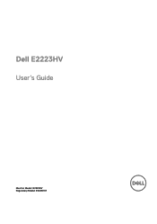 Dell E2223HV Monitor Users Guide