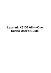 Lexmark X5190 Pro X5150 All-In-One Series User's Guide