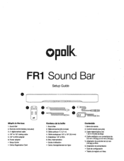 Polk Audio FR1 FR1 Product Manual
