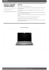 Toshiba Satellite PSK60A Detailed Specs for Satellite L630 PSK60A-00E003 AU/NZ; English