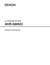 Denon AVR-5805CI Owners Manual - English