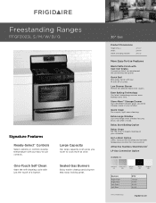 Frigidaire FFGF3023LB Product Specifications Sheet (English)