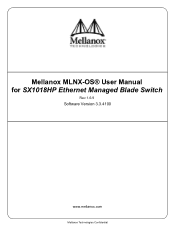 HP Mellanox SX1018 Mellanox MLNX-OS® User Manualfor SX1018HP Ethernet Managed Blade Switch