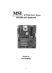 MSI K7T266 User Guide