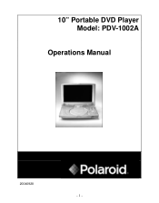 Polaroid PDV-1002A Operation Manual