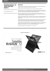 Toshiba Satellite Radius 12 PSPVVA-004013 Detailed Specs for Satellite Radius 12 PSPVVA-004013 AU/NZ; English