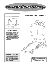Weslo Cadence 630 Treadmill Spanish Manual