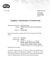 BenQ GW2480TL FCC SDoC Supplier s Declaration of Conformity-T