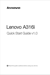 Lenovo A316i (English) Quick Start Guide - Lenovo A316i Smartphone