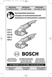 Bosch 1894-6 Operating Instructions