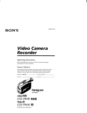 Sony CCD-TRV81 Operating Instructions
