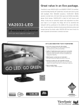 ViewSonic VA2033-LED VA2033-LED Datasheet Hi Res (English, US)