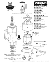 Waring MMB142 Parts List and Exploded Diagram