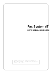 Kyocera KM-2030 Fax System (B) Instruction Handbook