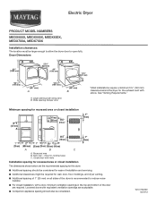 Maytag MEDX700AG Dimension Guide