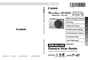 Canon PowerShot SD1000 PowerShot SD1000 / DIGITAL IXUS 70 Camera User Guide Advanced