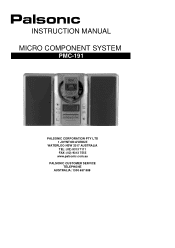 Palsonic PMC191 Owners Manual