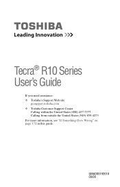 Toshiba R10 S4401 Toshiba User's Guide for Tecra R10
