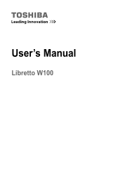 Toshiba W100 PLW10C-00200L Users Manual Canada; English