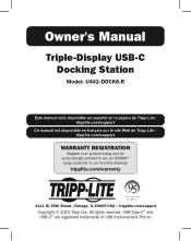 Tripp Lite U442DOCK8B Owners Manual for Triple-Display USB-C Docking Station Model: U442-DOCK8-B