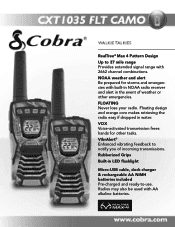 Cobra CXT 1035 FLT CAMO CXT 1035 FLT CAMO Features & Specs