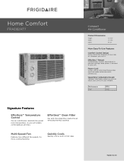 Frigidaire FRA082AT7 Product Specifications Sheet (English)