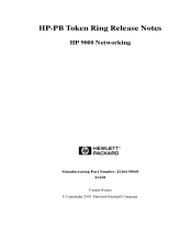 HP Integrity BL860c HP-PB Token Ring Release Notes (December 2001)