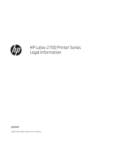 HP Latex 2700 Legal Information