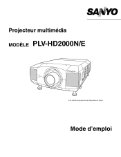 Sanyo PLV-HD2000 Owner's Manual French