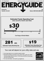 GE GSM1860NSS Energy Guide