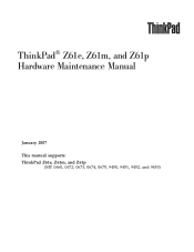 Lenovo ThinkPad Z61p Hardware Maintenance Manual