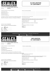 Sealey GG7500 Declaration of Conformity