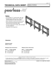 Sharp PN-PW310 Peerless Specification Sheet - Bundled Hardware for 3x1 wall mount