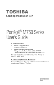 Toshiba Portege M750-S7223 User Guide 2