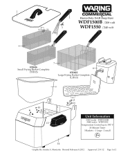 Waring WDF1500B Parts List and Exploded Diagram