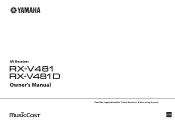 Yamaha RX-V481 RX-V481/RX-V481D Owner s Manual