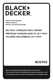 Black & Decker BCD703C1 Instruction Manual