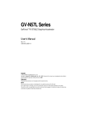 Gigabyte GV-N57L256D Manual