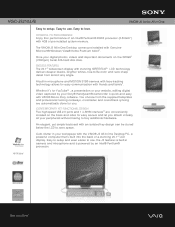Sony VGC-JS210J Marketing Specifications (Matte Black)