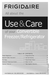 Frigidaire FGVU17F8QW Complete Owner's Guide