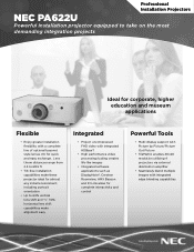 NEC NP-PA622U Specification Brochure